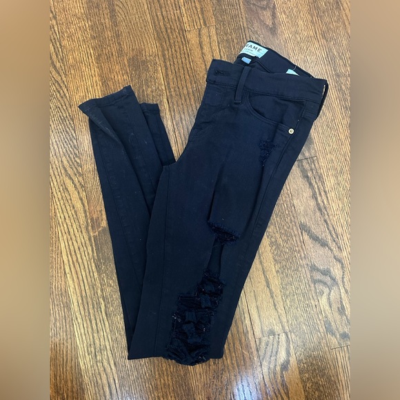 Frame Le Skinny De Jeanne Jeans in indigo blue - Picture 7 of 7